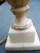 Antique Vintage Art Deco Vintage Carved Stone Marble Alabaster Table Lamp Lamps photo 3