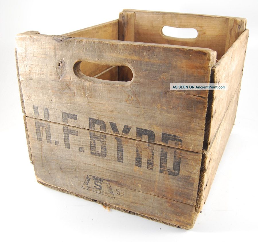 Old Marked ' 59 Tnt H.  F.  Byrd Wooden Wood Crate Box 18 