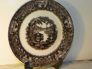 Podmore Walker Mulberry Plate,  Washington Vase 10 