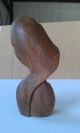 Vtg Wood Lady Head Carved Sculpture Woman Bust Carved Figures photo 3