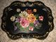 Toleware Large Vintage Hand Painted Tole Tray 24 1/2 X 19 1/4 Inches Toleware photo 1
