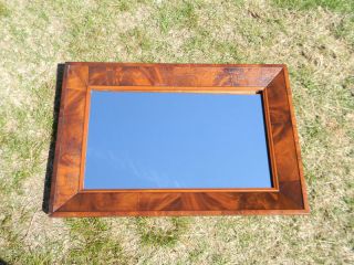 Large Antique Empire Ogee Crotched Flame Mahogany Mirror photo