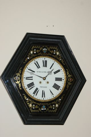 Antique French Oeil De Bouf Wall Clock - C.  1870 photo