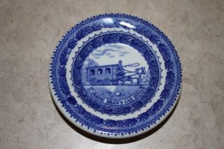 Blue & White Transferware Butter Pat Railroad China,  Baltimore & Ohio,  Shenango photo