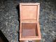Wood Box Gothic Brass Metal Corners Square Hinged Back Vintage Boxes photo 4