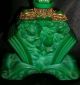 Art Deco Malachite Green Glass Perfume Bottle 1920s Signed Czechoslovakia Rare Perfume Bottles photo 1