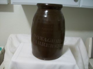 Aafa Hand Dipped Albany Slip Donaghho West Va.  Storage Stoneware Crock photo