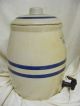 2 Gallon Blue Crown Stoneware Water Serving Cooler Crock W/ Lid & Spigot Old Crocks photo 3