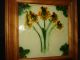 Framed Art Nouveau/art Deco Majolica Shamrock/3 - Leaf Clover Flowers Pottery Tile Tiles photo 2