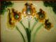 Framed Art Nouveau/art Deco Majolica Shamrock/3 - Leaf Clover Flowers Pottery Tile Tiles photo 3