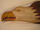 Vintage Folk Art Wooden Eagle Wall Hanging Fierce Solid Wood Carved Eagle Head Carved Figures photo 1