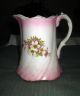 East End China Company Pitcher,  Purple & White Flowers,  Pink Trim,  Ca.  1905 Pitchers photo 1
