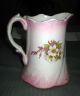 East End China Company Pitcher,  Purple & White Flowers,  Pink Trim,  Ca.  1905 Pitchers photo 3