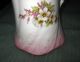 East End China Company Pitcher,  Purple & White Flowers,  Pink Trim,  Ca.  1905 Pitchers photo 7