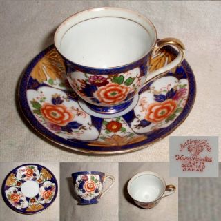 Vt Adling China Hp Occupied Japan Imari Cobalt Blue Floral Cup+saucer No Damage photo