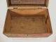 Antique Flemish Pyrography Red Mums Hinged Wooden Card Box Boxes photo 7
