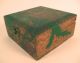 Antique Victorian Red Poppy Painted Pyrography Folk Art Hinged Wooden Box Boxes photo 1