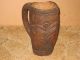 Antique Hand Carved Folk Art Wood Pitcher Jug Acorn Design Other photo 1