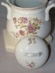 Antique 1800 ' S German Tielsch & Co.  Porcelain Covered Cracker Cookie Barrel Jar Jars photo 2