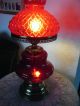 Vintage Lamp Cranberry Glass & Metal Decorative Collectible Christmas Gift Lamps photo 1