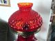 Vintage Lamp Cranberry Glass & Metal Decorative Collectible Christmas Gift Lamps photo 4