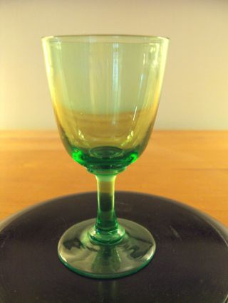 Blown Glass English Early 19th Century Rare Apple Green Wine Glass photo