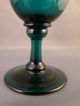 19th C Blown Engraved Bristol Green Wine Glass Stemware photo 1