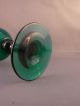 19th C Blown Engraved Bristol Green Wine Glass Stemware photo 5
