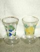 Vintage Hand Painted Glass Vases Gold Tone Trimmed Cute Vases photo 2
