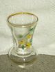 Vintage Hand Painted Glass Vases Gold Tone Trimmed Cute Vases photo 3