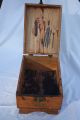 Vintage Griffin Shinemaster Shoe Shine Box Oak Dovetail Joints Working Latch Boxes photo 6