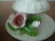 Antique/vintage Porcelain Cream Candlestick/holder With Pink Roses Made In Italy Other photo 1