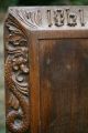Stunning Gothic Oak Wooden Relief Carved Panel With Gargoyles C1901 & Monogram Carved Figures photo 1