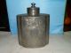 Antique Pewter Tea Caddy Engraved Armorial Crest Dogs Lion Gardebien Ornate Metalware photo 1