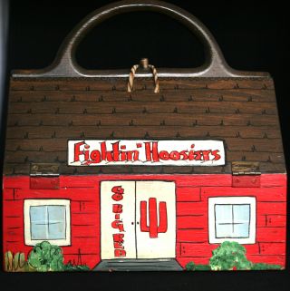 Hand Painted Wooden Iu Football,  Basketball Sports Lunch Box 