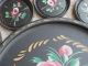 Vintage Hand Painted Roses Metal Tole Tray & 8 Coasters Nashco Toleware photo 1