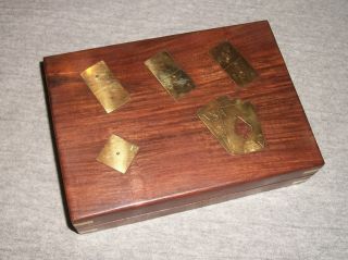 Hand Crafted Wood Dominos/cards Box - Has No Dominos Or Cards - Add Your Own. photo