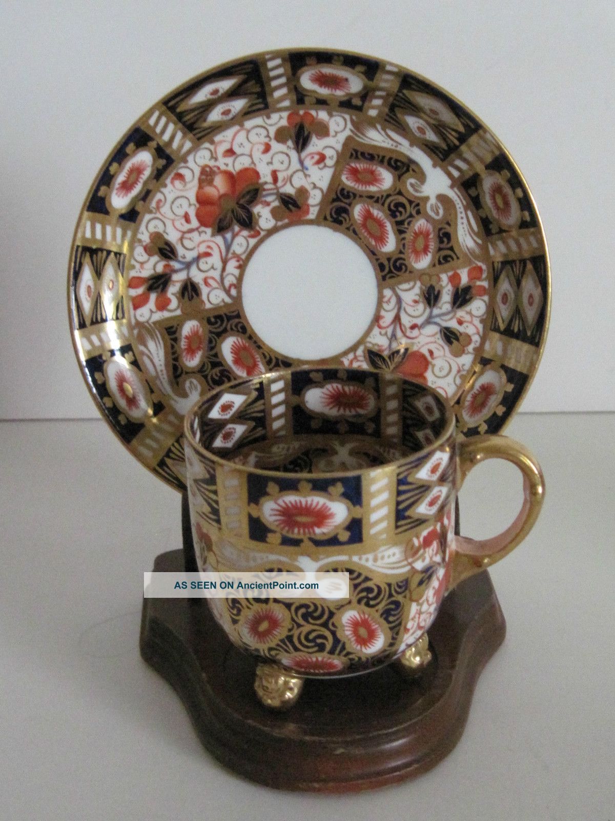 Antique Davenport Cup (tri - Footed) & Saucer - Imari Pattern Cups & Saucers photo