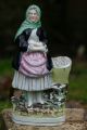 Mid 19th C.  Staffordshire Of Female Figurine With Basket Of Fish C1860 Figurines photo 1