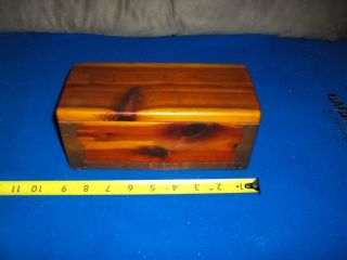 Small Wooden Box Trimed In Copper Very Unique Made Very Well Peace photo