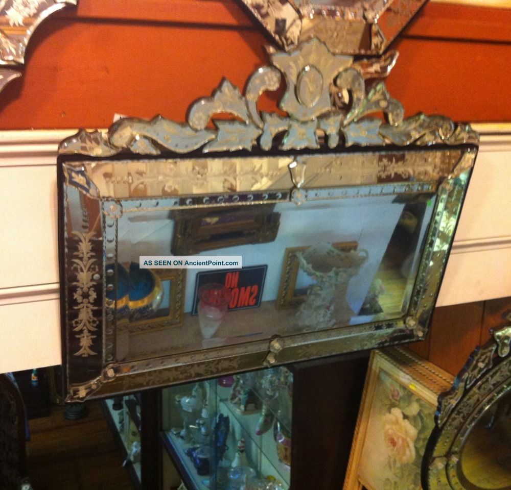 Large Rectangle Venetian Beveled Etched Wall Mirror Mirrors photo