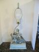 Vintage Metal Lamp W/woman In Chair Lamps photo 1