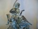Vintage Metal Lamp W/woman In Chair Lamps photo 2