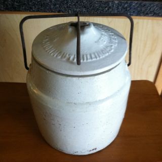 Antique Western Stoneware No.  5 Crock Lid & Weir Seal 150 - 52 Monmouth Illinois photo