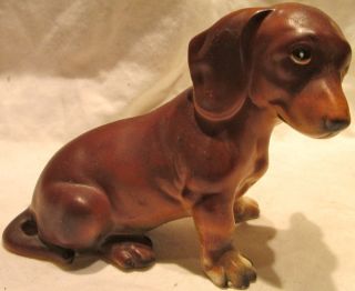 Lefton Vintage Dachshund Puppy Dog Figurine Japan Matte Ceramic Perfect 6 