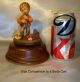 Vtg Goldscheider Italy Handcarved Wood Boy W/ Trumpet Music Box Figurine Anri Carved Figures photo 7