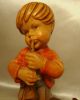 Vtg Goldscheider Italy Handcarved Wood Boy W/ Trumpet Music Box Figurine Anri Carved Figures photo 8