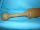 Antique Primitive Large Wooden Pestle,  Masher For Strainer,  Angled Bottom 12 