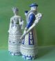 Hungarian Couple Fantastic Blue/whitevintage Hollohaza Porcelain Deco Statuette Figurines photo 1