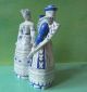Hungarian Couple Fantastic Blue/whitevintage Hollohaza Porcelain Deco Statuette Figurines photo 7